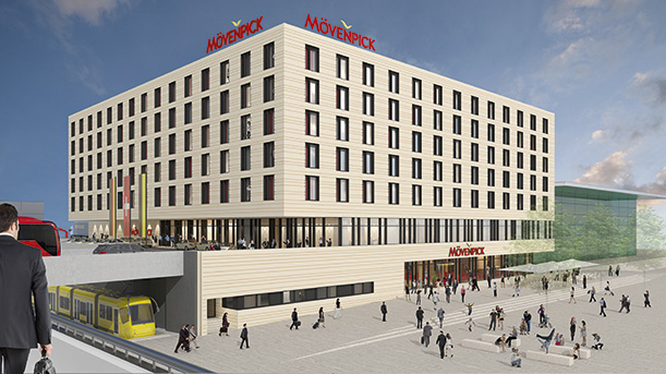 Mövenpick Hotels &amp; Resorts | Neuer Standort am Flughafen Stuttgart, © Visualisierung: MSS Service Limited, München