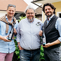 JRE-Wein: Andreas Döllerer, Bernhard Ott, Thomas Dorfer (v.l.), Foto: Jelena Moro