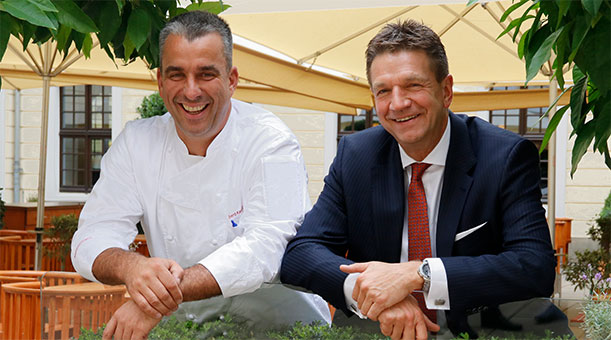 Gerd Kastenmeier (l.) und Marten Schwass: Restaurant Kastenmeiers zieht ins Taschenbergpalais Kempinski Dresden
