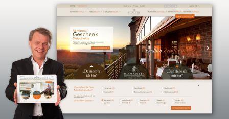 Romantik Hotels &amp; Restaurants | Europaweite Kommunikationsoffensive Thomas Edelkamp, Vorstandsvorsitzender von Romantik, präsentiert die neue Internetseite der Kooperation. 