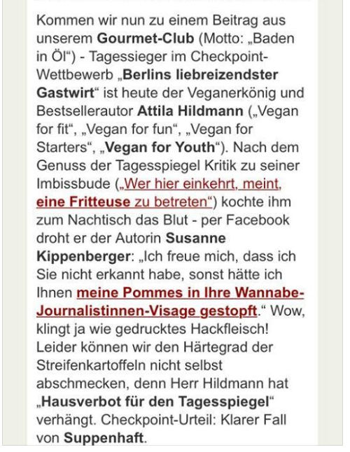Die Antwort des Tagesspiegel: Attila Hildmann - peinlich und blamabel | Attila schockiert alle Veganer