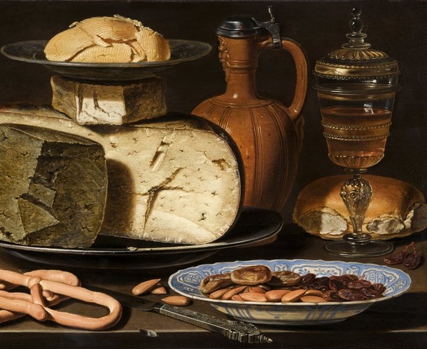Peeters &quot;Stillleben mit Käse, Mandeln und Bretzeln&quot; Slow Food | Stillleben im Goldenen Zeitalter Foto: Mauritshuis Den Haag 