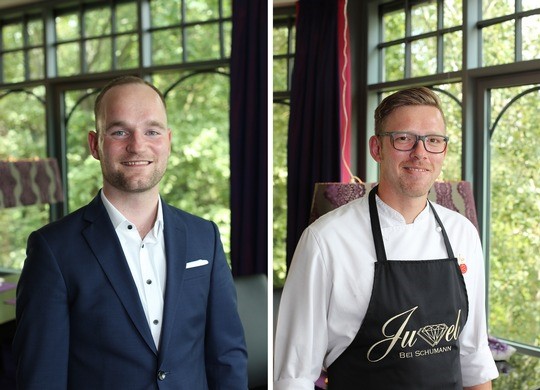 Restaurantleiter Patrick Grunewald (links) und Küchenchef Robert Hauptvogel (rechts) 