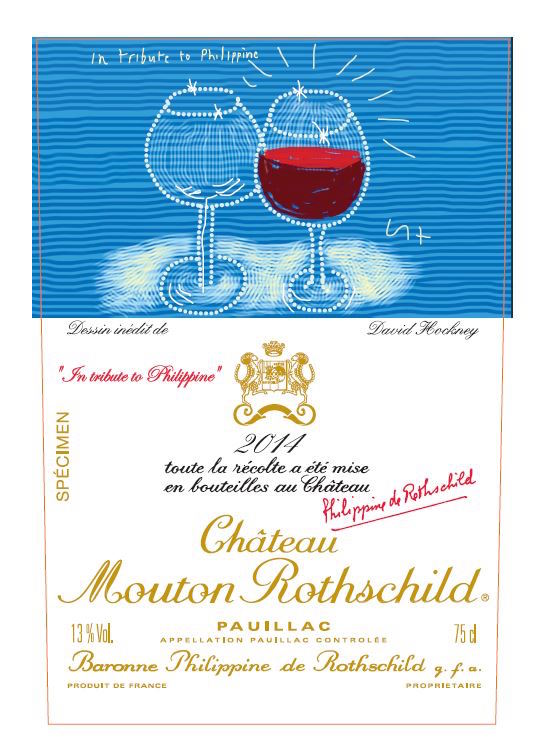 David Hockney Etikett Château Mouton Rothschild 2014 