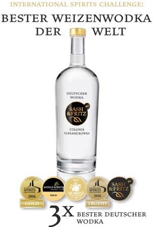 Wodka Sash&amp;Fritz - bester Weizenwodka der Welt auf der International Spirits Challenge
